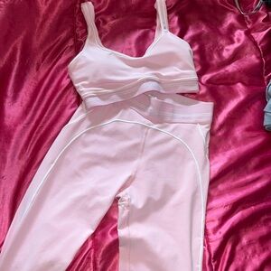 Pink Sports Bra and Leggings Set